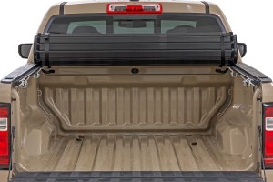 Chevrolet Colorado Hard Roll Up Bed Cover - Rough Country - Matte Black with Aluminum Slats - Matte Black - '23-'25
